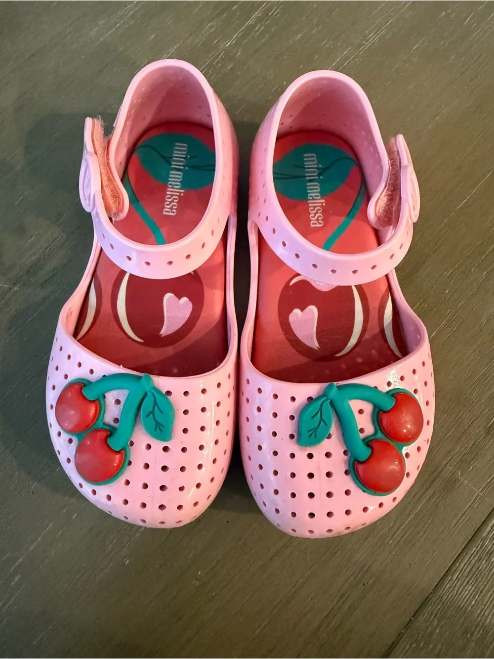Mini Melissa Pink Kids' Cherry Strap Sandals